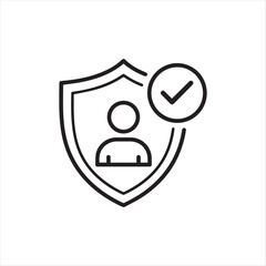 User account verification success icon with checkmark