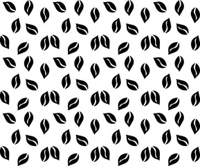 
Seamless pattern of doodle leaves and coffee beans
