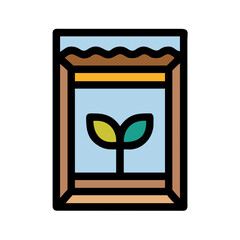 Illustration of Seed Packet Representing Growth and Agriculture with Neutral Background