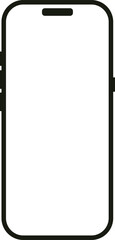 Obraz premium Modern frameless smartphone mock up template with black outline simple design