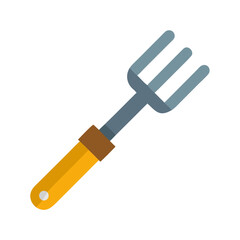 Illustration of a three-pronged hand fork, a common gardening tool in flat style