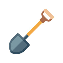 Isolated illustration of a shovel on a black background, tool, gardening, equipment