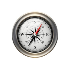 3d illustration of compass isolated on transparent background, navigation tool for direction finding