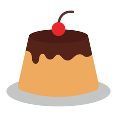 Pudding Icon – Sweet Dessert Vector Illustration for Cafe and Bakery Design