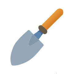 Isolated gardening trowel vector illustration in flat style on black background