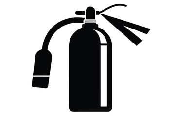 Black extinguisher dispenses its spray during usage to prevent flame damage immediately now