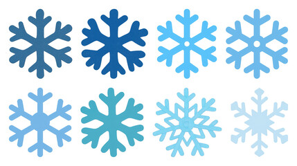 PNG Blue snowflakes winter decoration, element set on transparent background