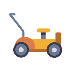Minimalist Illustration of a Push Toy Vehicle in Warm Tones on Black