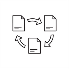 Minimal data transfer icon line art