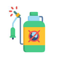 Illustration of pesticide or herbicide sprayer with symbol depicting no contamination