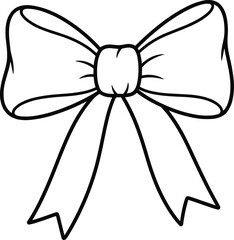 Fototapeta premium Classic Hand-Drawn Bow Outline Vector: Simple Ribbon Tie Line Art for Gift and Holiday DecorationClassic Hand-Drawn Bow Outline Vector: Simple Ribbon Tie Line Art for Gift and Holiday Decoration