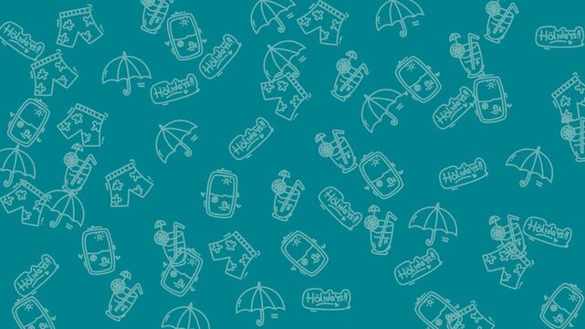 Hand Drawn Gentleman Icons Animated Pattern Loop.