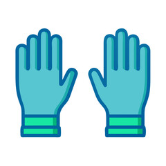 Iconic illustration of protective gloves, ideal for health, safety, and cleaning campaigns