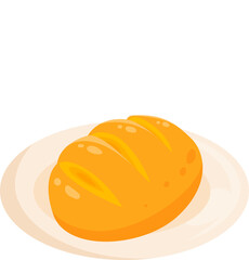 bread bakery on dish flat illustration design