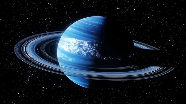 Exploring neptune planet with rings beautiful space scene outer space celestial wonders and cosmic beauty