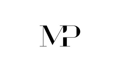MP initial letters, monogram logo