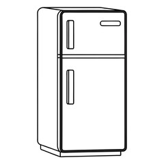 Simple line art drawing of a two door refrigerator