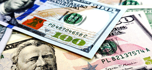 Texture and background of dollar bills