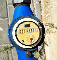 Close-up of a water meter