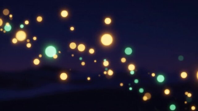 金色と緑 円光舞うドローン絶景 光の絨毯