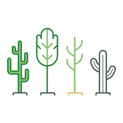 Obraz premium hand drawn vector illustration of a cactus tree