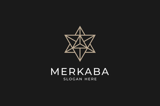 Merkaba Geometric Star Symbol Logo