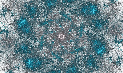 Cosmic Teal Starburst Kaleidoscope