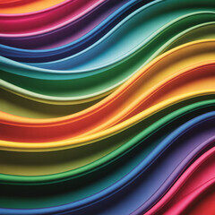 Rainbow Silk Flow with Colorful Shimmering Fabric Waves