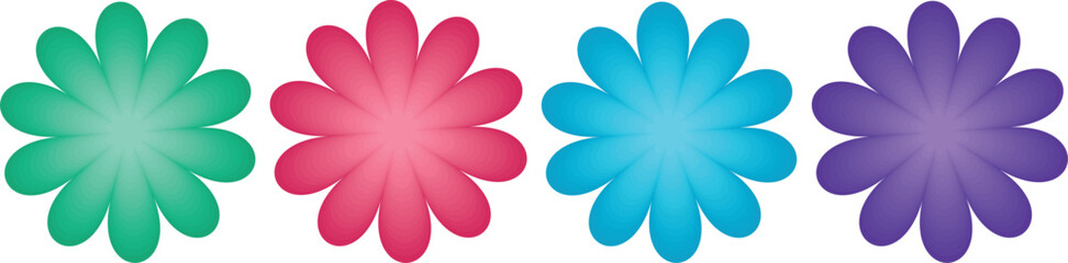 Elegant Flower Vector Art – Pink and Purple Daisy Bloom with Detailed Petals, Natural Floral Beauty, Garden Blossom, Summer and Spring Plant Illustration Isolated on White