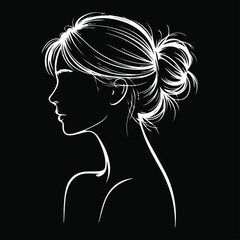 Woman Face One Line Minimal Vector