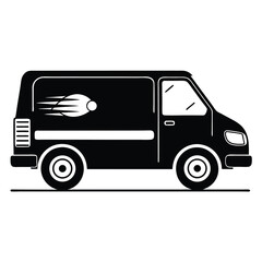 Silhouette delivery vehicle displaying a swift ball design showing efficient transport and speed