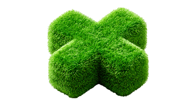 Intersection Intertwined Green Fuzzy Surface Geometric Symbol Lush Growth Texture Icon - Powered by Adobe