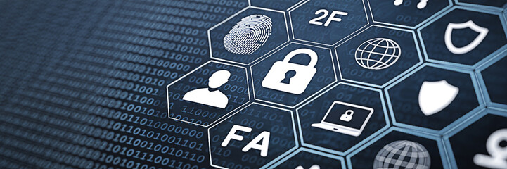 Digital security icons on binary code background represent cybersecurity and data protection for secure online transactions and privacy in the digital world