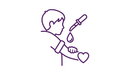 A simple illustration of a child having a blood test taken