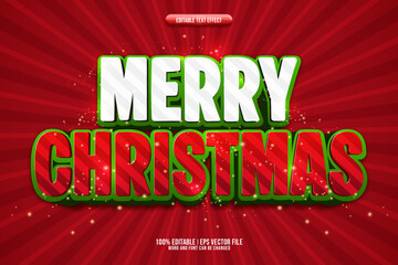 Merry christmas 3D editable text effect