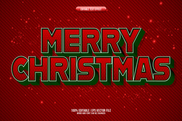 Merry christmas 3D editable text effect