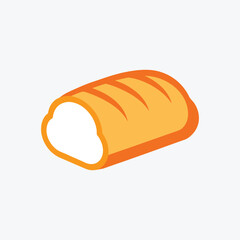 A loaf of sliced white bread vector art illustration