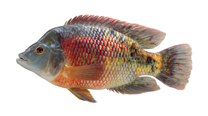 tilapia fish isolated on a white background