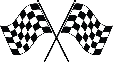 Checkered Flags Crossed Symbolizing Racing Victory and Championship Pursuit Concept