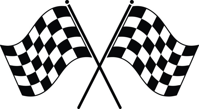 Checkered Flags Crossed Symbolizing Racing Victory and Championship Pursuit Concept
