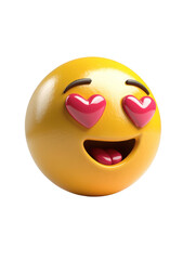 Fototapeta premium Heart eyes emoji expressing love and happiness