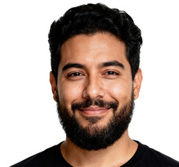 Fototapeta premium Smiling Man with Beard Portrait on White Background