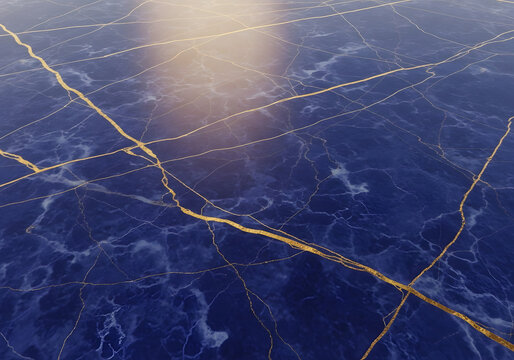 Dark blue marble texture with gold veins for a luxurious and elegant look - Powered by Adobe