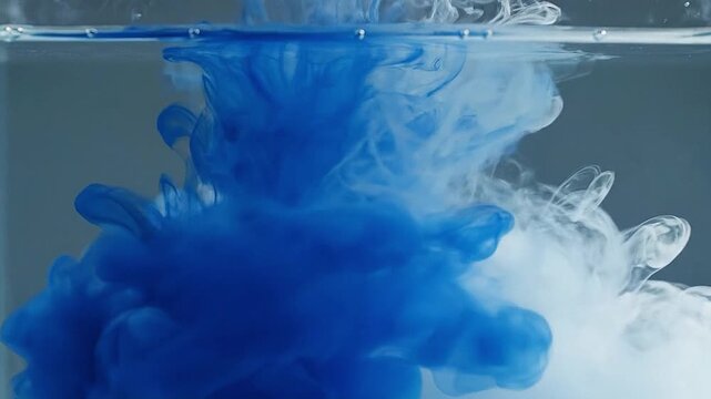 ink and milk diffusion underwater macro