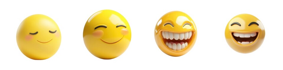 Fototapeta premium Joyful emoji faces expressing happiness and humor for digital use