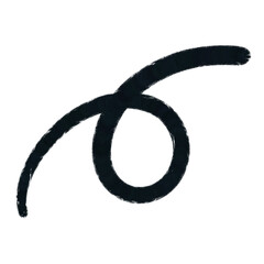 Doodle divider.Hand drawn black line isolated on transparent background.