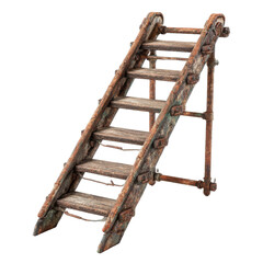 Weathered fire escape ladder png rusty png metal png industrial png stairs png safety png urban png emergency png rung png vintage png transparent background image