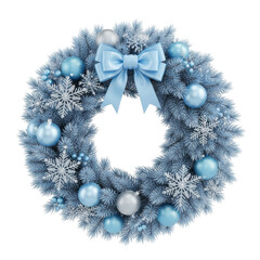 diverse Christmas wreath with decoration on white background. Holiday season festive illustrations.