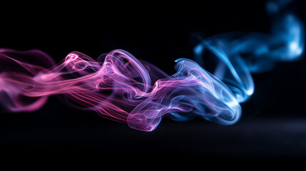 Fototapeta premium Colorful smoke swirls in darkness no people visible mystical atmosphere spiritual smoke energy visualization abstract beauty ethereal movement magical essence valentines