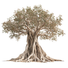 Banyan tree with sprawling roots png nature png tropical png foliage png green png trunk png branches png plant png forest png botanical png transparent background image